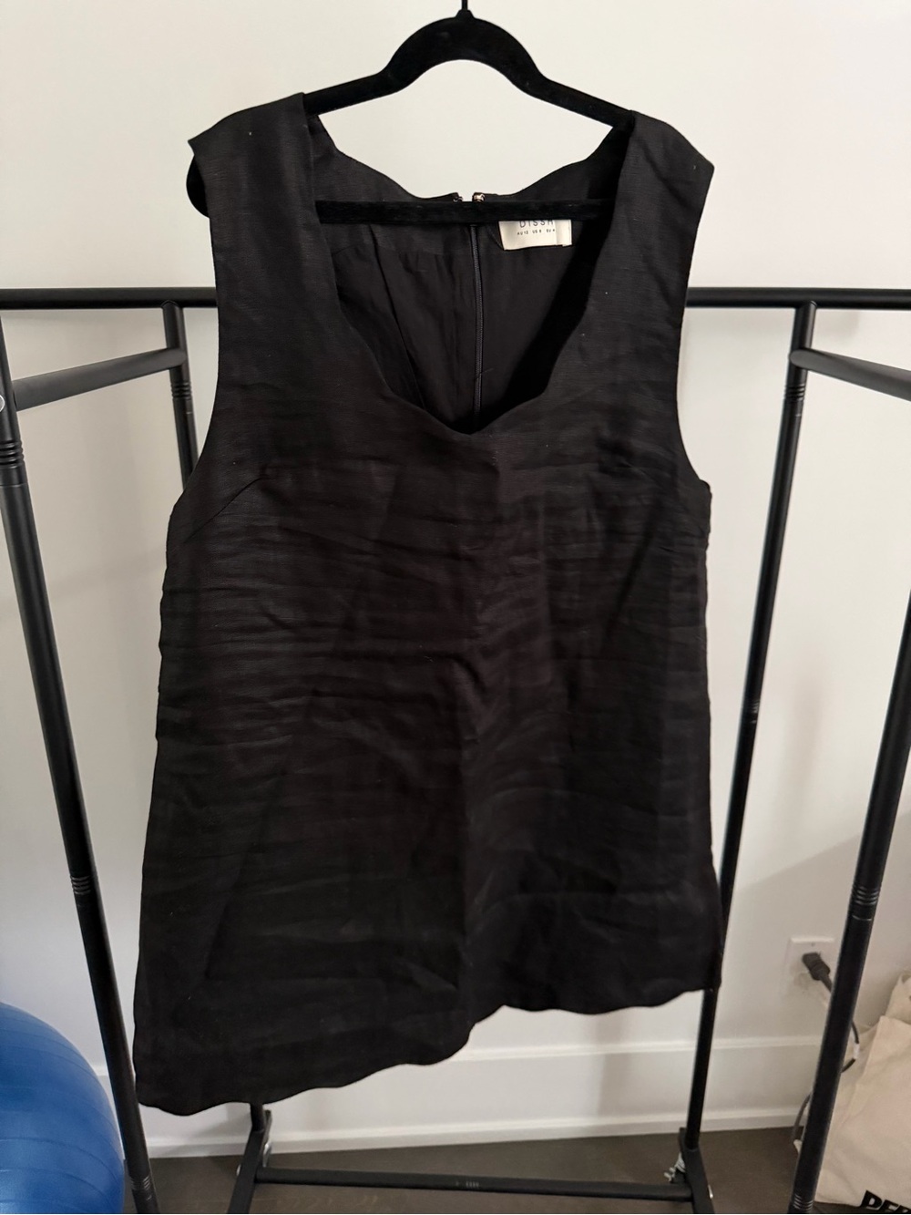 DISSH Black Sleeveless V-Neck Mini Dress